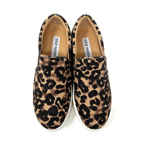 Steve Madden Leopard Cheetah Animal Print Slip On Loafers Sneakers - Picture 6 of 10